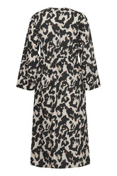 Fransa Lelu Wrap Dress - Black Leopard